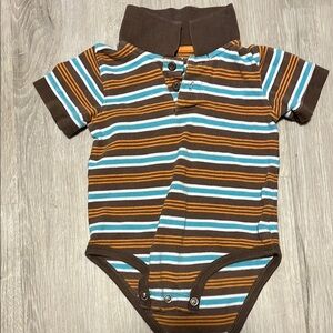 Striped Brown and Blue Kids One Piece